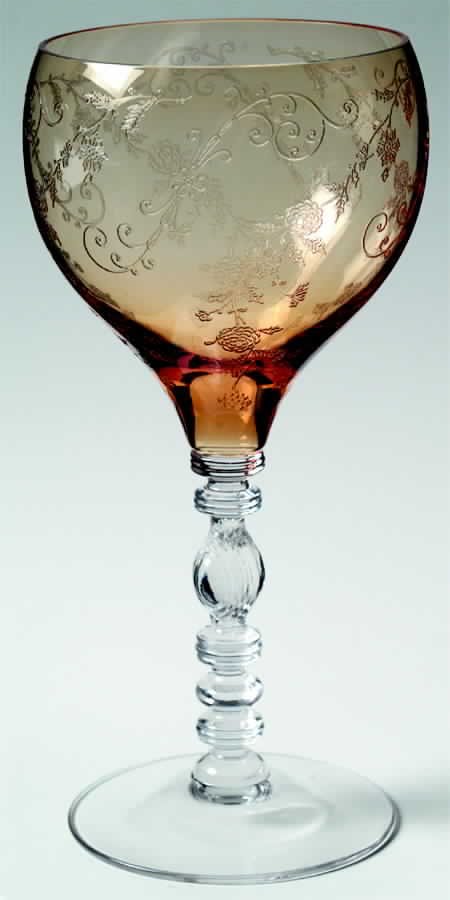 Elaine Amber (Stem 1402 100) Water Goblet by Cambridge-1