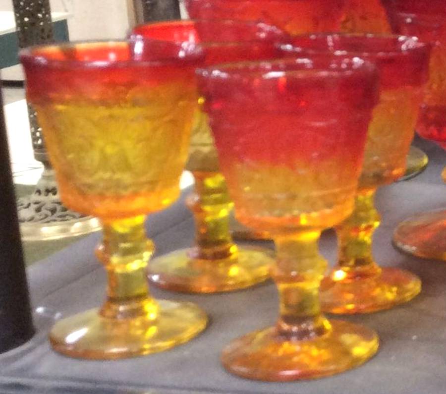 Sandwich Amberina Wine Glass by Colony-1