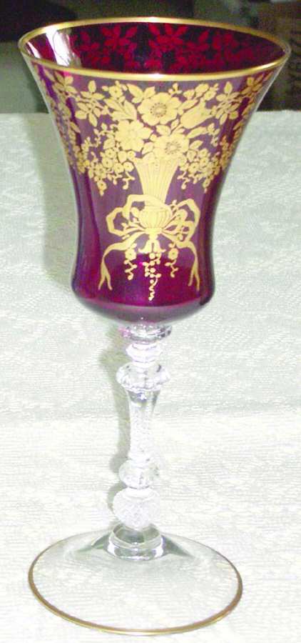 Decoration 1037 Ruby Water Goblet by Cambridge-1