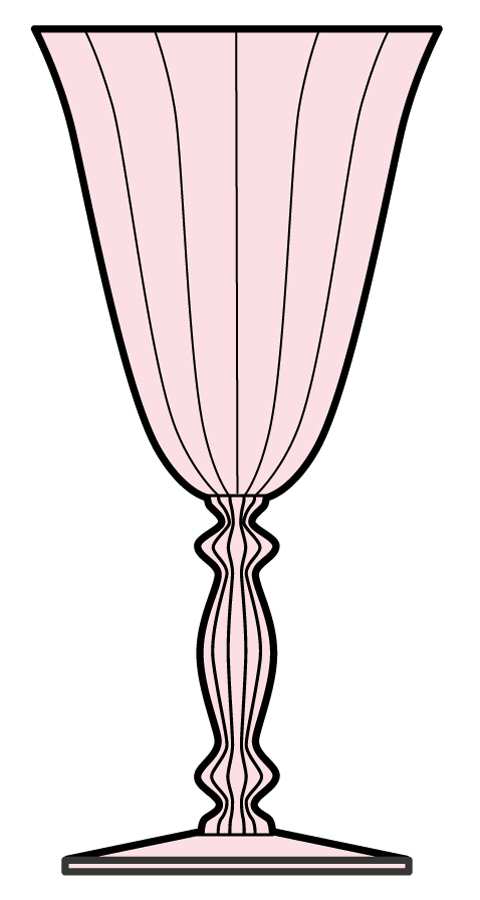 3130 Pink Water Goblet by Cambridge-1