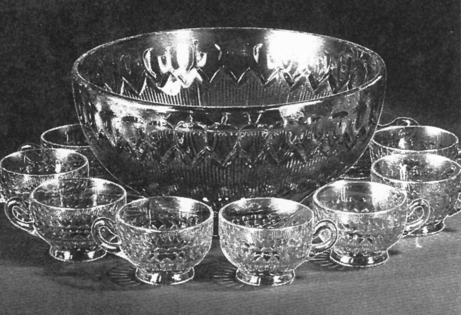 Jenny Lind (14 Pc) Punch Set (Punch Bowl,12 Cups, Ladle) by Cambridge-1