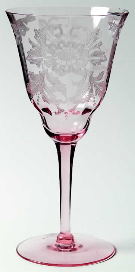 Lorna Pink (Stem 3015) Water Goblet by Cambridge-1