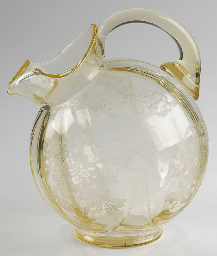 Lorna Yellow (Stem 3035) 3400/38 80 Oz Non Optic Ball Jug by Cambridge-1
