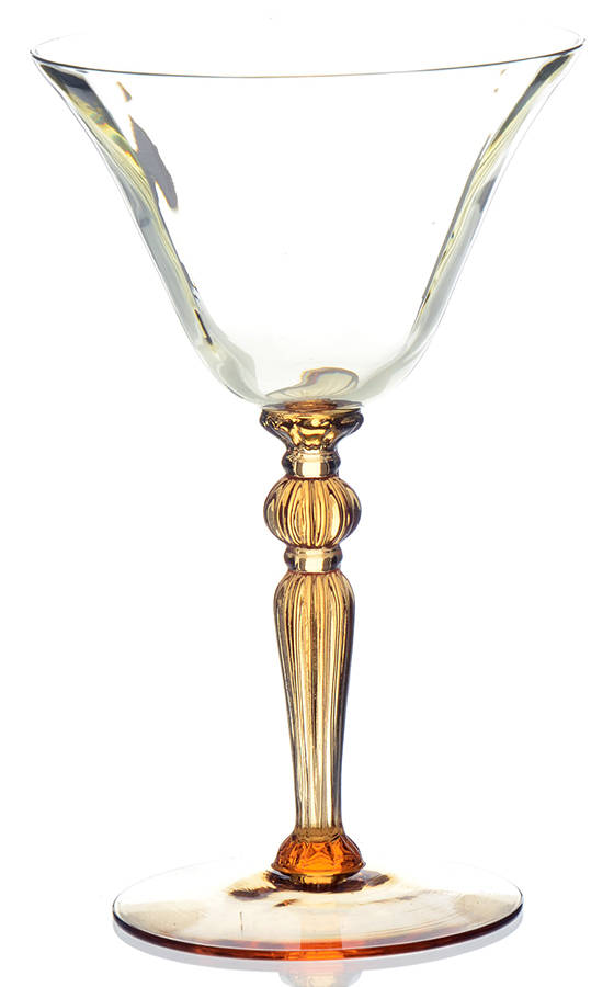3035 Yellow (Yellow Bowl, Amber Stem) Champagne/Tall Sherbet by Cambridge-1
