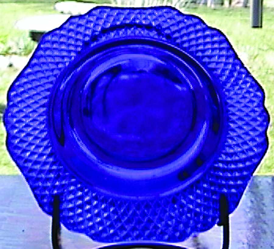 Mt. Vernon Cobalt Blue Luncheon Plate by Cambridge-1