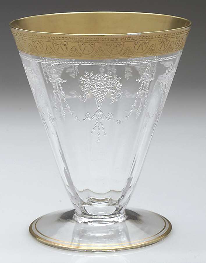 Etch 701 Clear (Full Gold Encrusted) 8 Oz Footed Tumbler by Cambridge-1