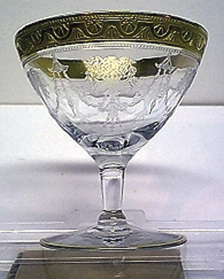 Etch 701 Clear (Full Gold Encrusted) Low Sherbet by Cambridge-1