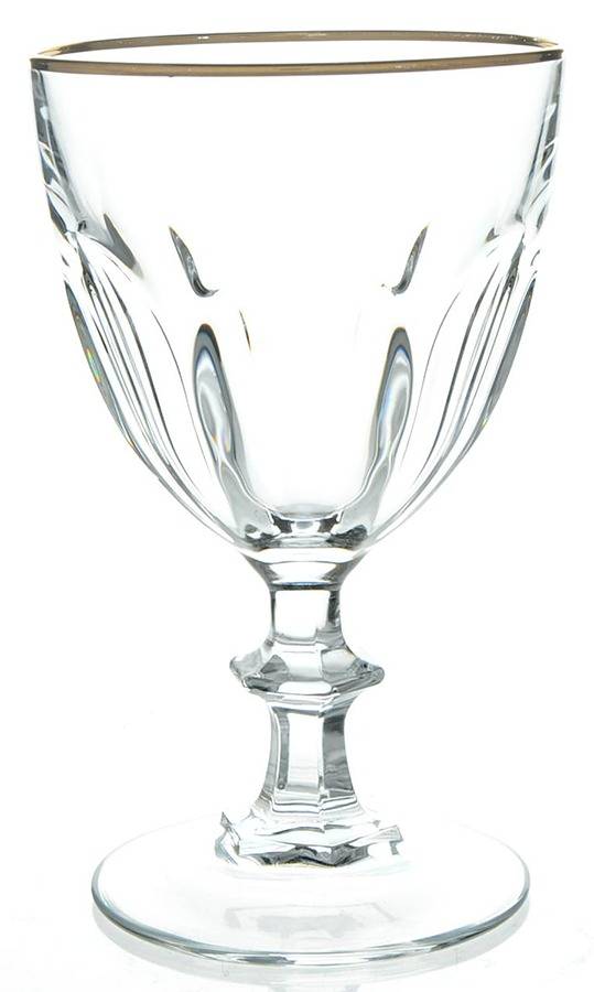 Rambouillet (Gold Trim) Water Goblet by Cristal D'Arques - Durand-1