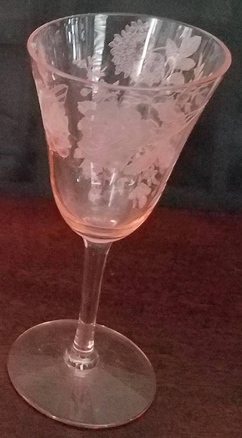 Dresden Rose Pink Wine Glass by Cambridge-1