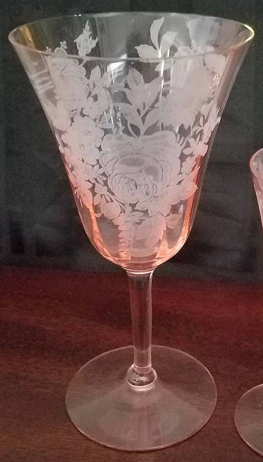 Dresden Rose Pink Water Goblet by Cambridge-1