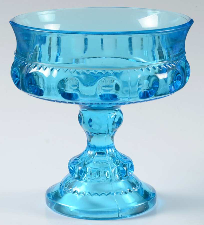 Color Crown Sapphire Blue Round Compote (Height X Width) by Colony-1