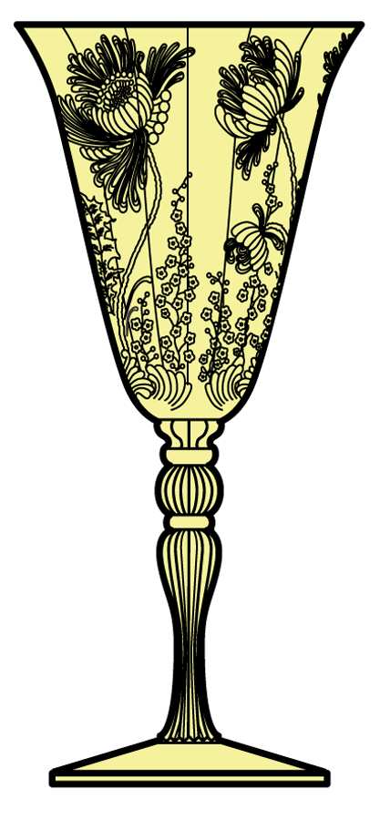 Gloria Yellow (Stem 3035) Water Goblet by Cambridge-1