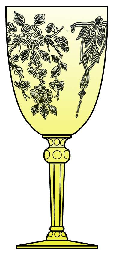 Apple Blossom Yellow (Stem 3135) Water Goblet by Cambridge-1