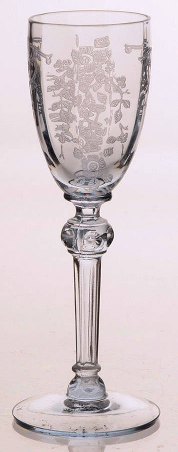 Apple Blossom Blue (Light Blue Stem 3135) Cordial Glass by Cambridge-1