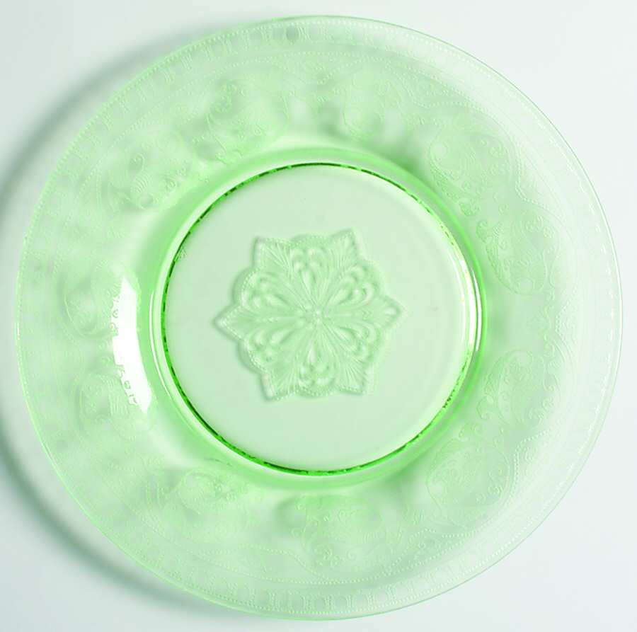 Etch 704 Emerald Green (Stem 3075) Luncheon Plate by Cambridge-1