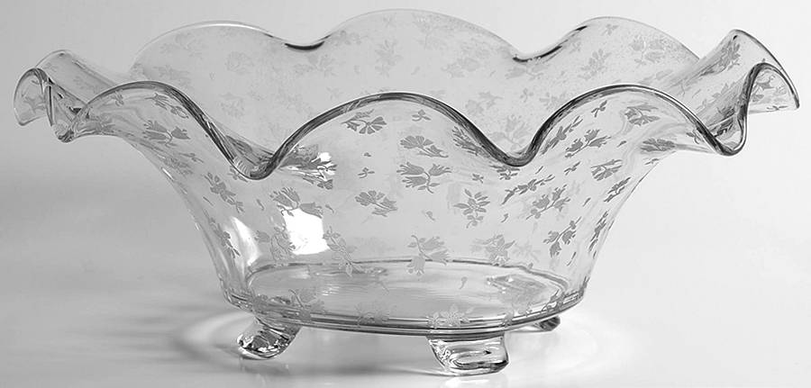 Chintz (Stem #3500) Footed Crimped Bowl by Cambridge-1