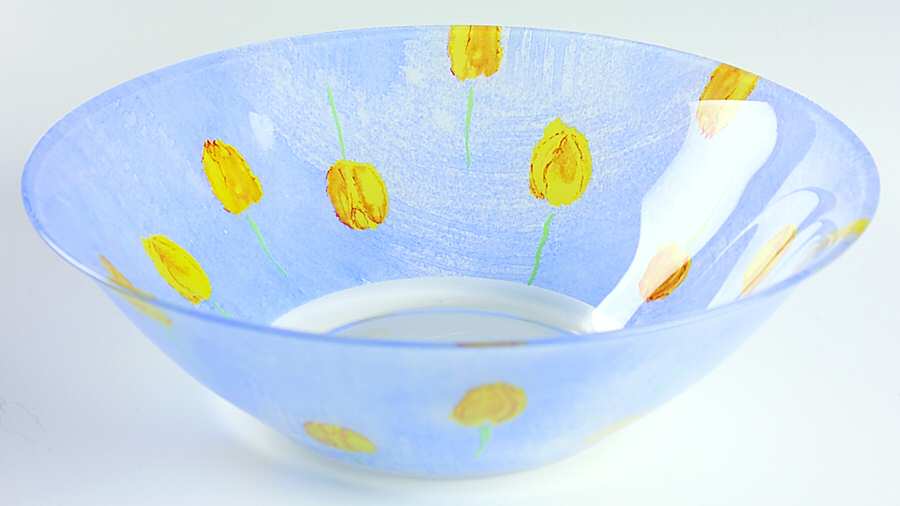 Tulip Ciel (Blue) 10" Salad Bowl by Cristal D'Arques - Durand-1