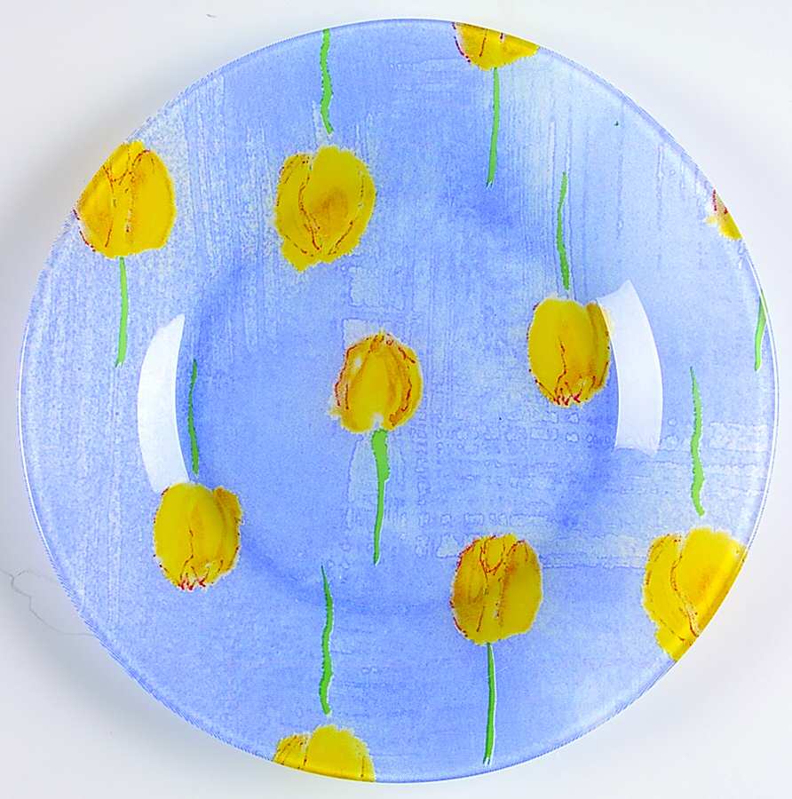 Tulip Ciel (Blue) Salad Plate by Cristal D'Arques - Durand-1