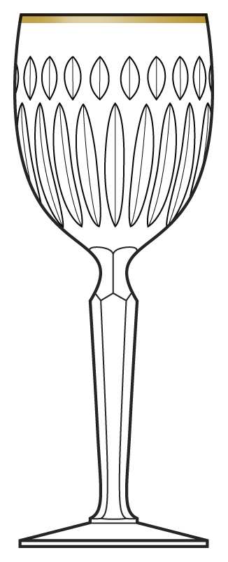 Resonance Gold Water Goblet by Cristal D'Arques - Durand-1