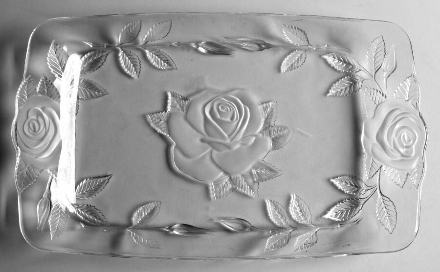 Lucia (Frost Stem) 14" Rectangular Platter by Cristal D'Arques - Durand-1