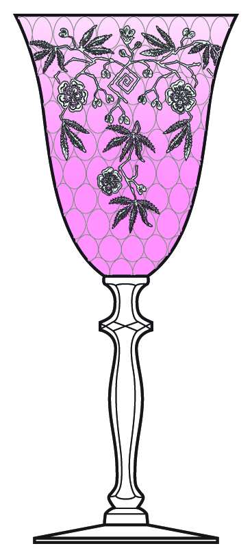 Rosalie Pink (Stem 3123) Water Goblet by Cambridge-1