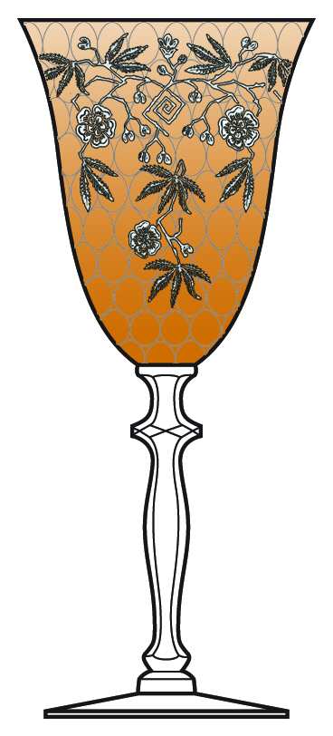Rosalie Amber (Stem 3123) Water Goblet by Cambridge-1