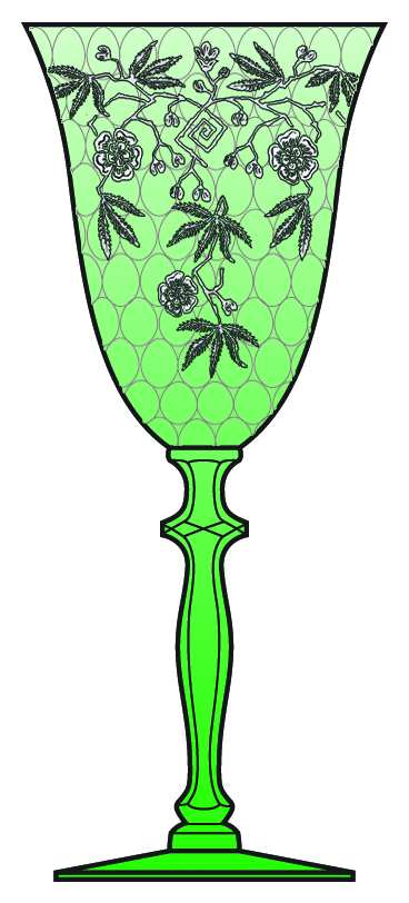 Rosalie Emerald (Stem 3123) Water Goblet by Cambridge-1