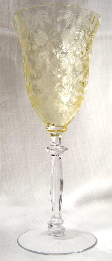 Rosalie Yellow (Stem 3123) Water Goblet by Cambridge-1