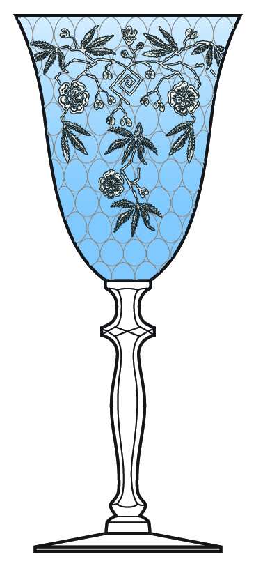 Rosalie Blue (Stem 3123) Water Goblet by Cambridge-1