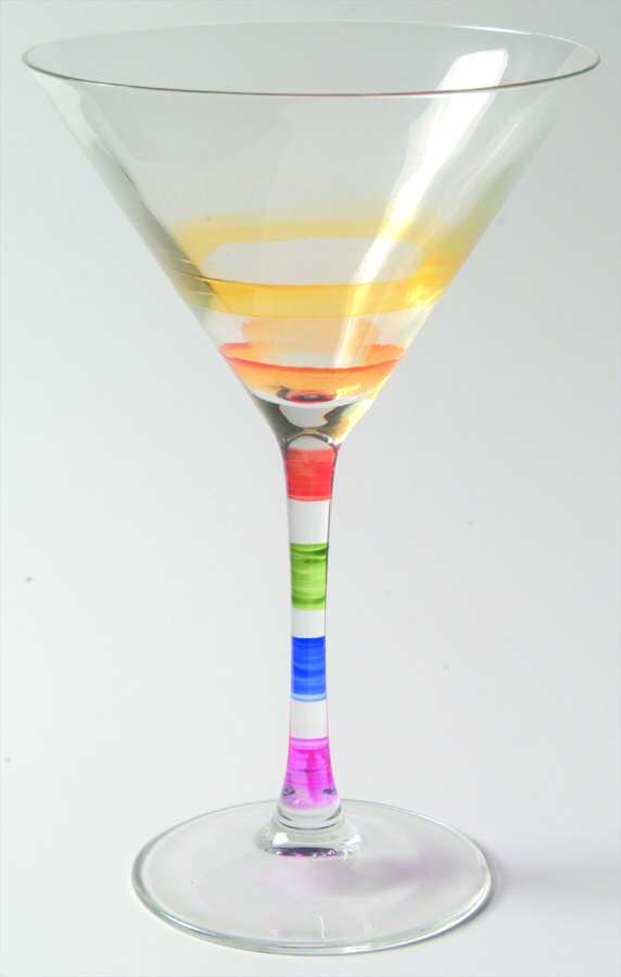 Brush Rainbow Martini Glass by Cristal D'Arques - Durand-1