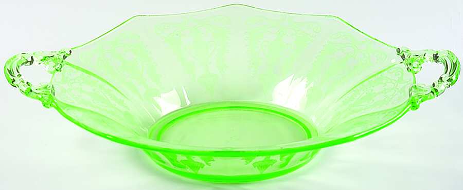 Etch 733 Emerald Green (Stem 3115) 13" Handled Bowl by Cambridge-1