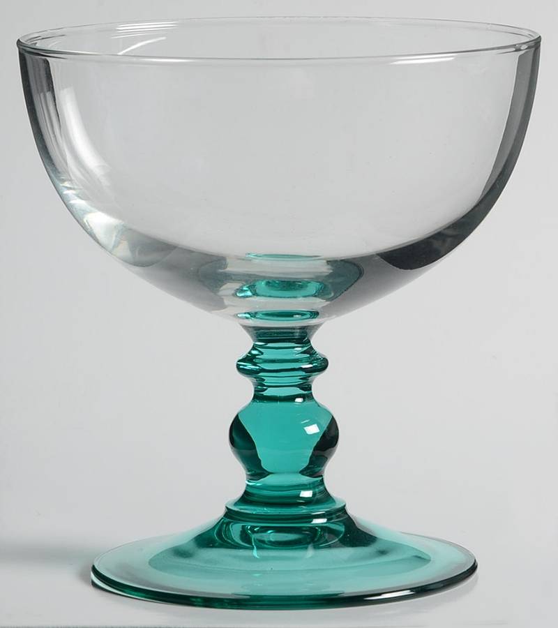 Courtyard Turquoise Champagne/Tall Sherbet by Cristal D'Arques - Durand-1