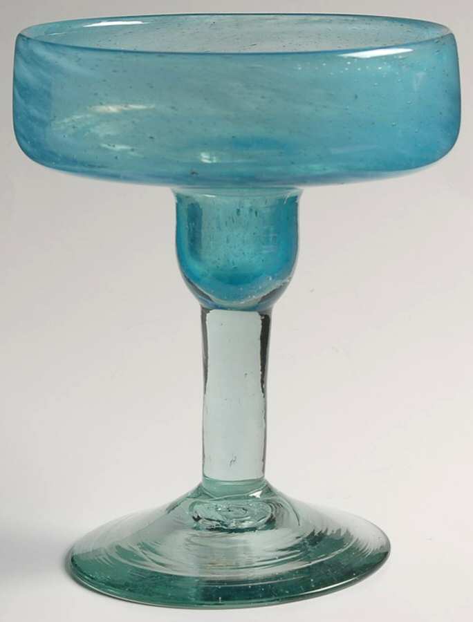 Calypso Aqua (Blue) Margarita Glass by Crate & Barrel-1