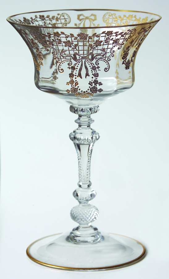 Valencia (Gold Encrusted, Stem 3500) Champagne/Tall Sherbet by Cambridge-1