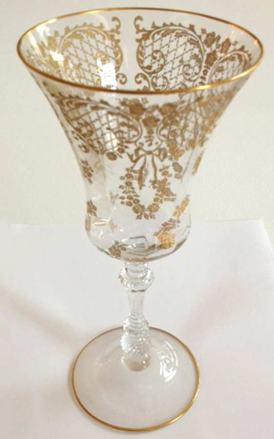 Valencia (Gold Encrusted, Stem 3500) Water Goblet by Cambridge-1