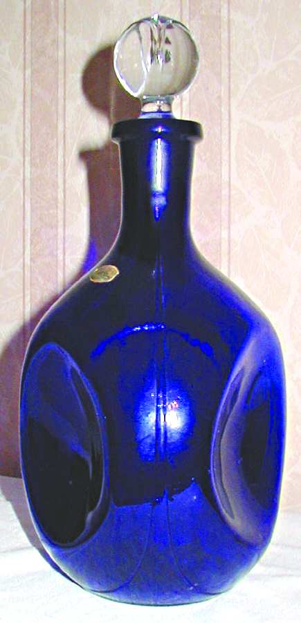 1070 Cobalt Blue Decanter & Stopper by Cambridge-1