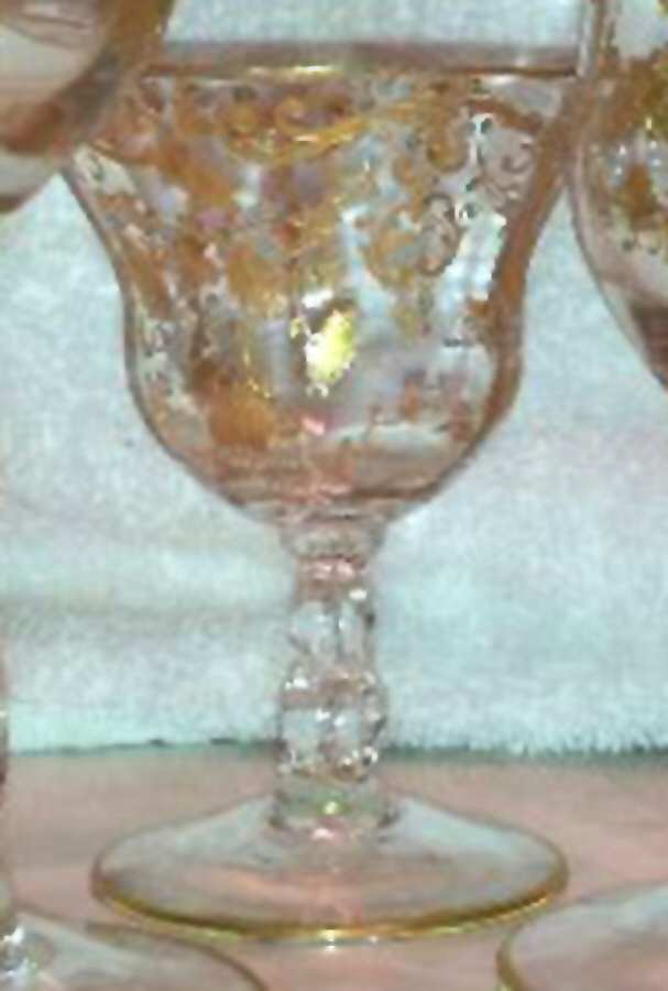 Chantilly (#3600, Gold Encrusted) Oyster or Fruit Cocktail by Cambridge-1