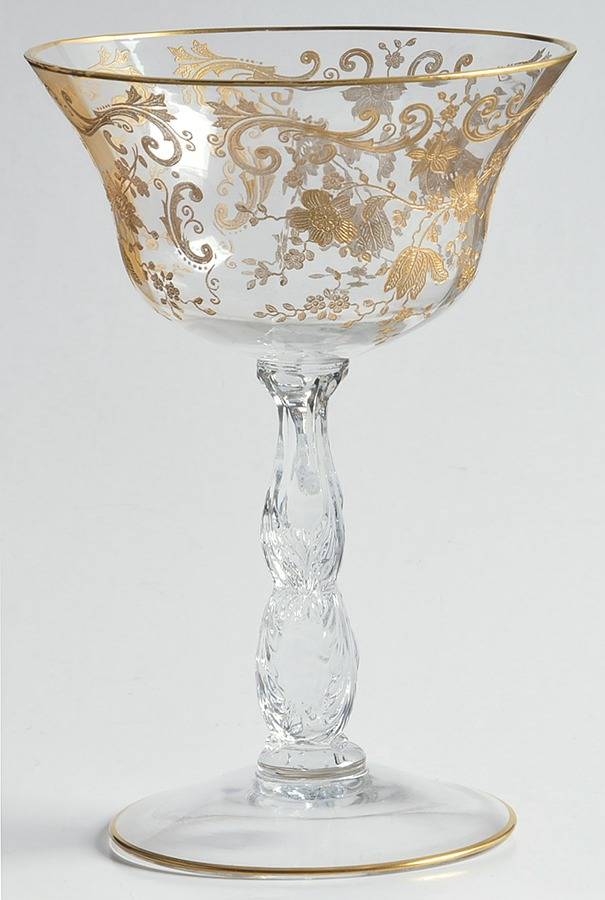 Chantilly (#3600, Gold Encrusted) Champagne/Tall Sherbet by Cambridge-1