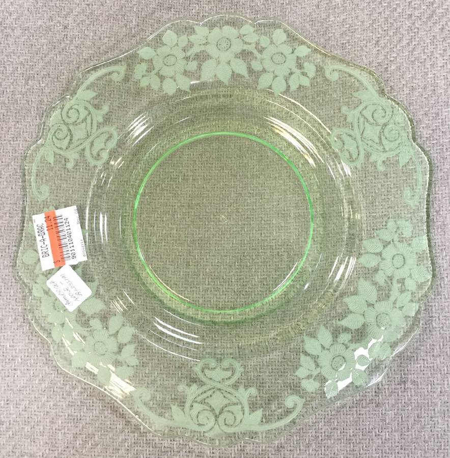 Apple Blossom Emerald Green (Stem 3130) 8" Salad Plate (Shape 3400) by Cambridge-1