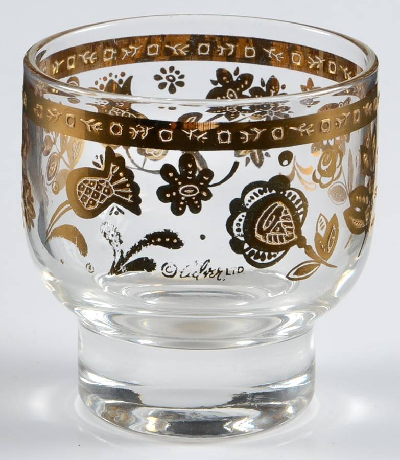 Gold Chantilly 4 Oz Footed Tumbler by Culver-1