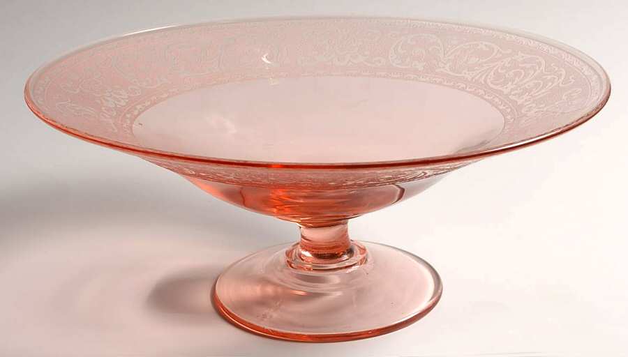Etch 725 Pink (No Trim) 10" Footed Bowl by Cambridge-1