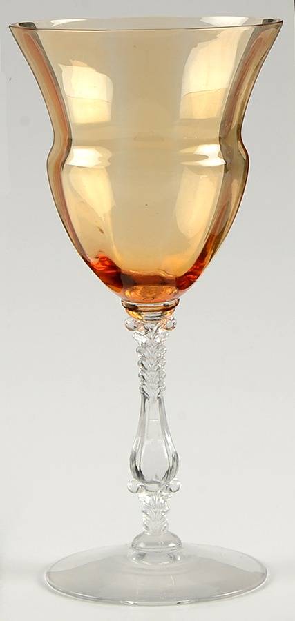 3126 Amber (Optic) Water Goblet by Cambridge-1