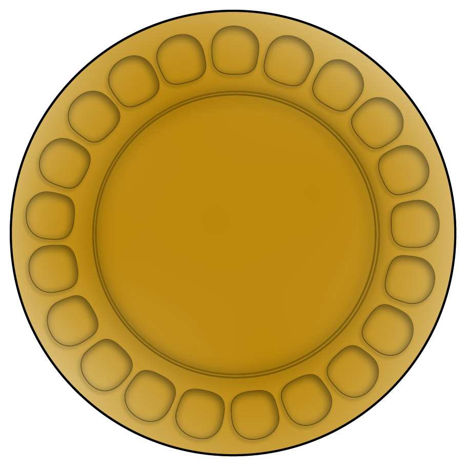 Petale Amber Plate by Cristal D'Arques - Durand-1