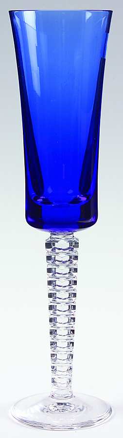 Vertigo Blue Fluted Champagne by Cristal de Sevres-1