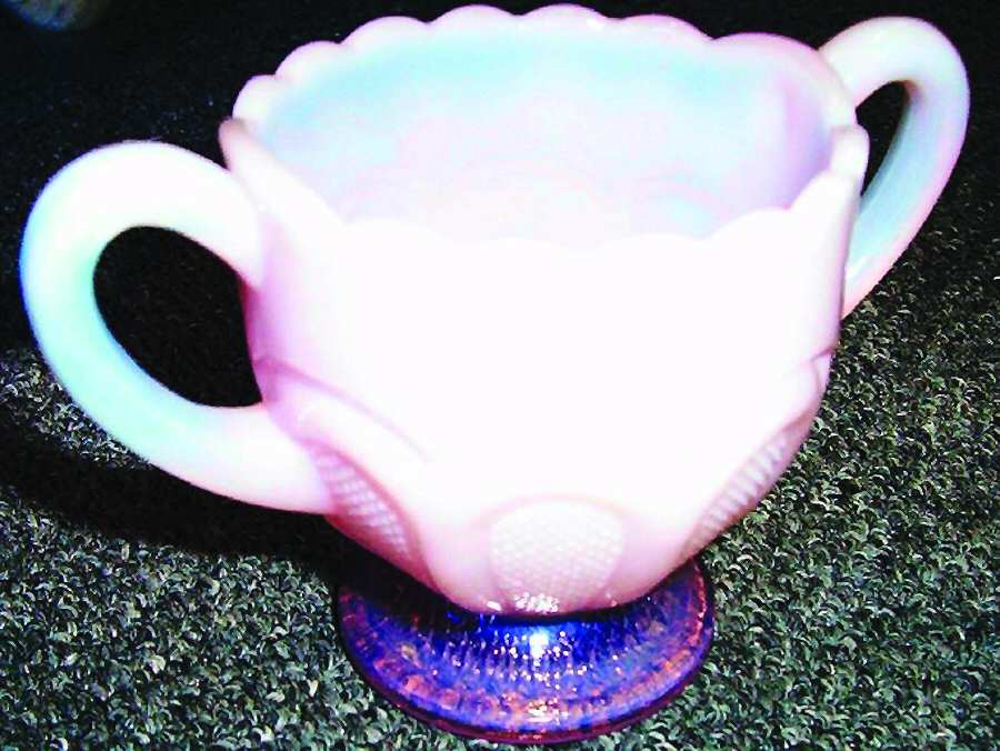 Texas Pink (Crown Tuscan) Mini Open Sugar by Crystal Art Glass Company-1
