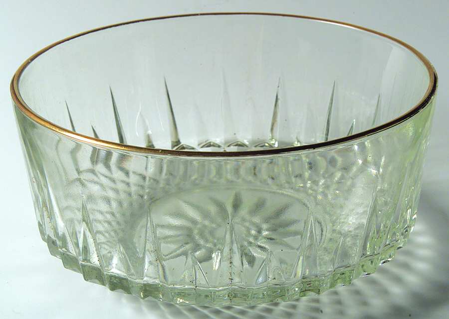 Diamant (Gold Trim) 8" Round Bowl by Cristal D'Arques - Durand-1