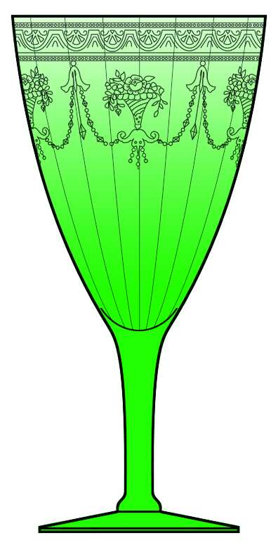 Etch 701 Green (Light Emerald) Water Goblet by Cambridge-1