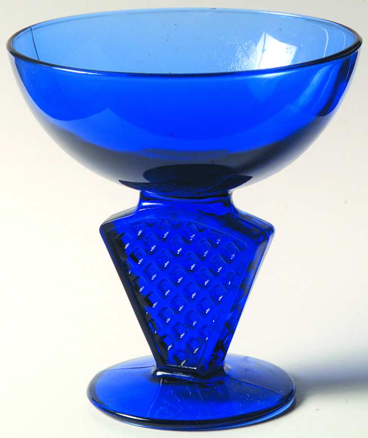 Gaufrette Cobalt Blue Champagne/Tall Sherbet by Cristal D'Arques - Durand-1