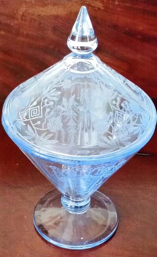 Rosalie Blue (Stem 3115) Candy Jar & Lid by Cambridge-1