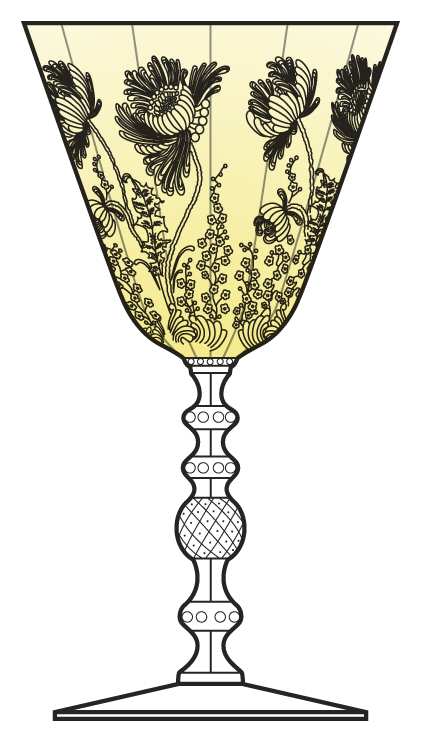Gloria Yellow (Stem 3122) Water Goblet by Cambridge-1